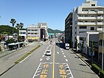 Japan National Route 28 from footbridge in front of Naruto Station (north)